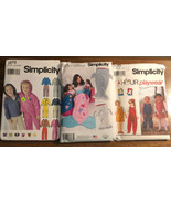 Mixed 3 piece lot of children sewing patterns Simplicity 5378,8275,9230 ... - $9.50