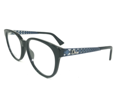 Dior Eyeglasses Frames DioramaO2 CST Black Blue Diamonds Argyle Round 53... - $135.36