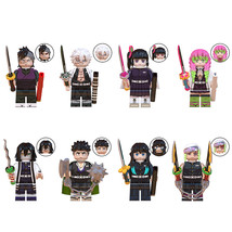 8Pcs Demon Slayer Minifigures Tokitou Muichirou Uzui Tengen Himejima Blo... - £21.80 GBP