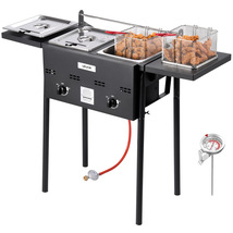 VEVOR Outdoor Propane 8 QT×2 Dual-Tank Commercial Fryer Foldable Platform - €123,76 EUR