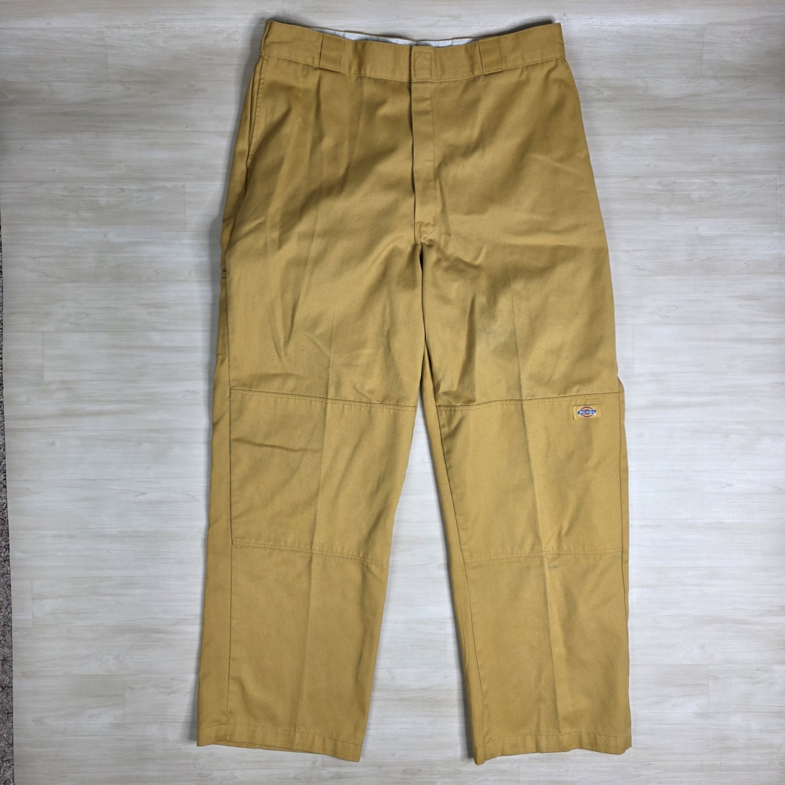 Dickies Loose Fit Double Knee Work Pants Cell Phone Pocket Gold Size 38 ... - $39.49