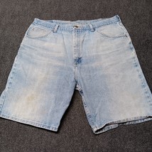 Wrangler Jean Shorts Men 38 Blue Relaxed Fit Jorts Summer Wear - $17.38