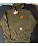 New Carhartt Men Hoodie Green  Original Fit Logo Size Large Customized O... - €16,69 EUR