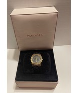 Pandora 18k Gold Plated Imagine 812013BK Ladies Wristwatch Leather Band - £98.61 GBP
