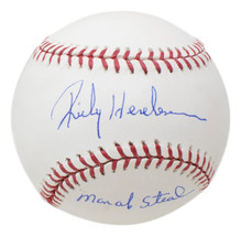 Rickey Henderson Signed Oakland A&#39;s MLB Baseball Man Of Steal Inscribed Steiner - £228.34 GBP