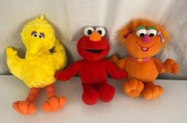 Sesame Street Stuffed Plush Toy Set Lot Big Bird Elmo Zoe Doll Gund Fisher Price - £23.73 GBP