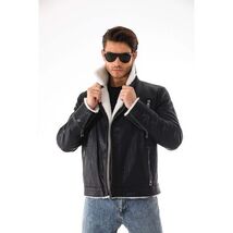 Vinci The Cortina Black Shearling Leather Men Jacket image 2