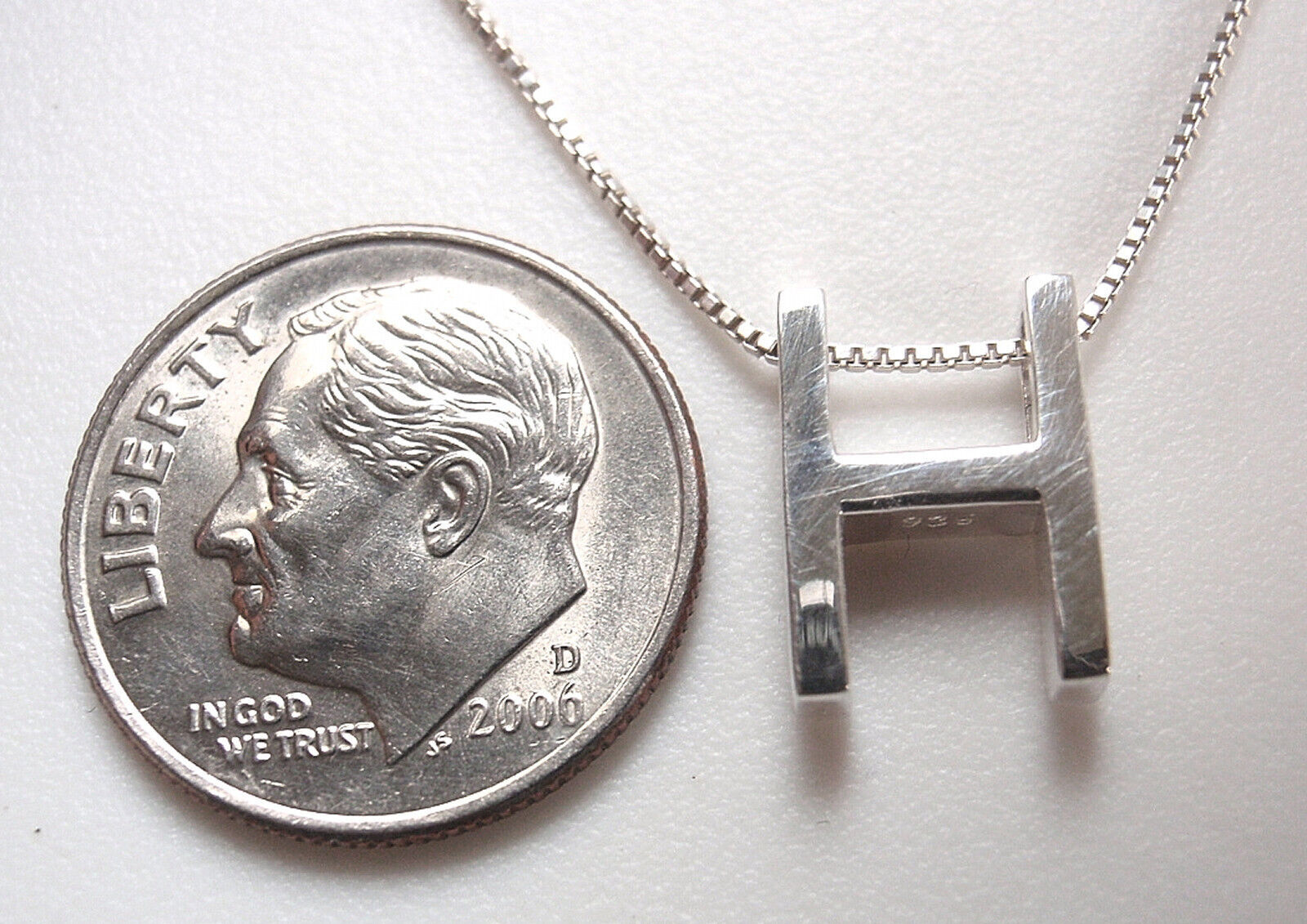 Letter H 925 Sterling Silver Necklace   Simple Powerful and Beautiful    small