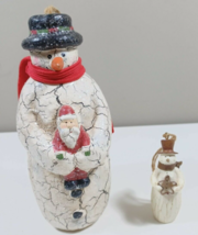 2 snowmen ornaments 6 inch 3 inch - £3.86 GBP