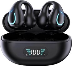 Open Ear Bone Conduction Headphones, Bluetooth Wireless Clip on Earbuds with Dig - £15.81 GBP