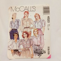 Blouses Button Down Patterns Misses Size 20 McCalls 4520 Sewing Waist 34... - £13.00 GBP