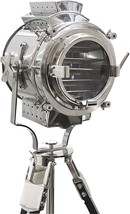 Nautical Vintage Modern Collectible Chrome Searchlight Black Screw Tripod Stand - £196.51 GBP