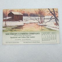 Antique 1912 Calendar Advertising Postcard Southern Lumber Illinois Winter Barn - £8.01 GBP