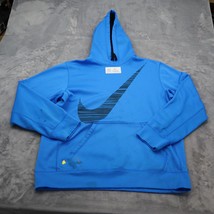 Nike Sweatshirts Mens L Blue Therma Fit Hoodie Pullover Large Swoosh Pol... - £15.81 GBP