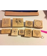  Stamping Up! + 9 Wood Craft Stamps Variety Lot #2 SKU 035-051 - $9.85