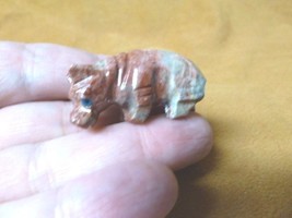 (Y-HIP-8) little baby HIPPO Hippopotamus Gray Red gem Gemstone carving S... - £6.78 GBP