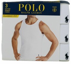 3 Genuine Polo Ralph Lauren Cotton White Tanks T-SHIRTS Undershirts S M L Xl Xxl - £29.15 GBP