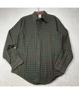Vintage Brooks Brothers Shirt Men Medium Green Flannel Button Down Long ... - $893.43 MXN