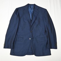 Luciano Barbera Italy Made Bespoke 40R Blue Wool Blazer Suit Jacket Sport Coat - $69.99