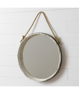 Barrel Wall Mirror with distressed wood frame - $191.46 CAD