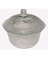 Vintage KIG Clear Glass Candy Dish Grape Motif Malaysia - $14.54