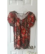Blouse By French Laundry Multi Colored, Cut Out Front With Decorations - $5.50