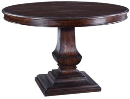 Pastry Table Tuscan Italian Dark Rustic Pecan Solid Wood Round 48&#39; Pedestal Base - £2,045.55 GBP