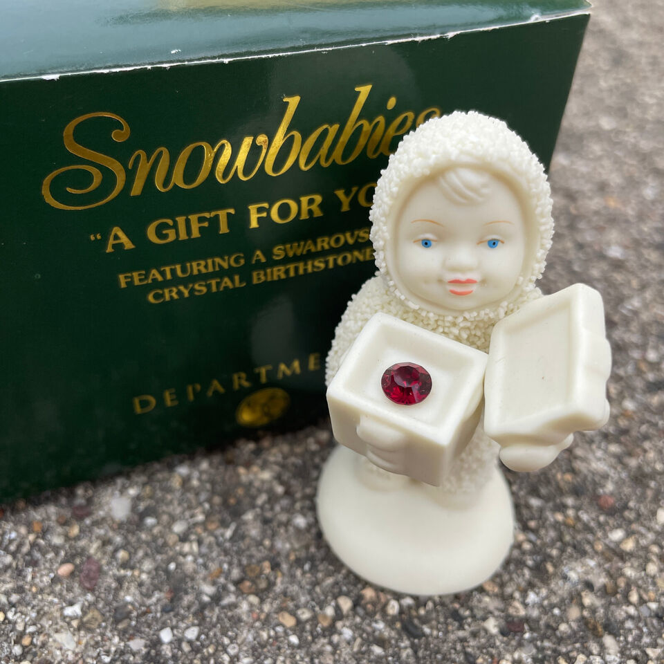 Snowbabies Dept 56 A Gift For You Swarovski January Garnet Crystal Birthstone - $19.37