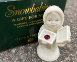 Snowbabies Dept 56 A Gift For You Swarovski January Garnet Crystal Birth... - $19.37