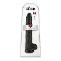 King Cock 14in Cock with Balls - Black - £42.28 GBP