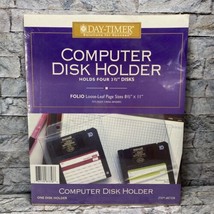 Vintage Day-Timer Computer Disk Holder Folio Loose Leaf Planner Page  - £9.84 GBP