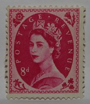 Vintage Stamps British Great Britain England Uk 8 D Elizabeth Stamp X1 B6 #2 - £1.39 GBP