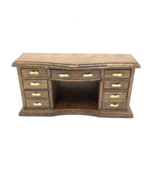 CONCORD kneehole desk 1:12 dollhouse miniature - brown wood 9 working dr... - £11.21 GBP