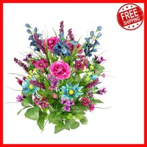Elegant Spring Faux Flowers: 30 Stem Morning Glory &amp; Ranunculus Arrangement - $775.66 MXN