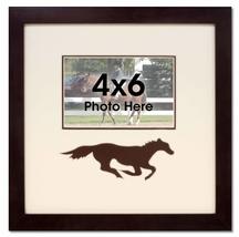Brown Running Horse Equestrian Wood Photo Frame for 4x6 Photo - £15.98 GBP