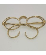 Goldtone Eyeglasses Brooch, Rhinestones - €17,36 EUR