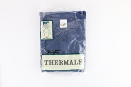 Deadstock Vtg 90s Streetwear Mens L Thermal Waffle Knit Henley T-Shirt Blue USA - $49.45