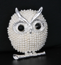 Celebrity owl brooch design vintage look queen broach gold silver plated pin g79 - £18.67 GBP