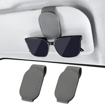 2 Pcs Sunglass Holder for Car Sunglass Clip for Car Visor Magnetic Leather Sungl - £18.12 GBP