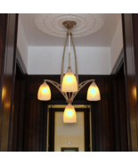 Rare Original Art Deco Ceiling Light &quot;AMIENS&quot; Chandelier Pendant Lamp 1920s - $23,606.44 MXN
