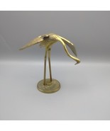 Vintage Brass Crane Egret Heron Bird Figurine 7&quot; MCM  - $12.85
