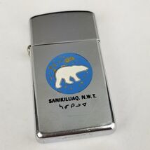 RARE 1978 Zippo Lighter Sanikiluaq N.W.T. Alaska slim advertising polar ... - $140.86 CAD