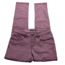 Vanity Womens Slim Leg Jeans Size 27 Purple Wash Distressed Stretch Denim - $27.72