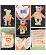 Vintage Item! Retired 1996 Ty Beanie Babies Peace 1st Version Vivid Tie-... - $70.26 CAD
