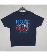 Celebrate Home of the Brave Men&#39;s Tshirt Blue Short Sleeve Patriotic Size L - £4.80 GBP