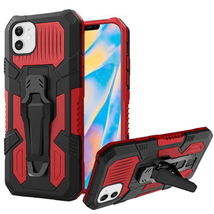 Shock Resistant Case w/ Metal Clip and Kickstand for iPhone 12 Mini 5.4″ RED - £6.02 GBP
