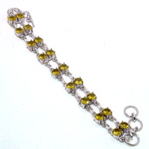 Lemon Topaz Round Gemstone Handmade Fashion Ethnic Bracelet Jewelry 7-8&quot; SA 1772 - £14.54 GBP