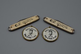 Elvis Presley Pocket Folding &amp; Round Knife Lot King of Rock n Roll 1935-1977 - £46.39 GBP