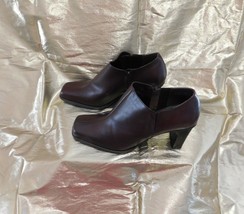 Nib Hillard &amp; Hanson Brown Leather Spice Chunky Heel Ankle Boots Shoe Size 9.5 - £12.17 GBP