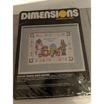 Dimensions Counted Cross Stitch Kit Playful Teddies Birth Record Unused - $9.97